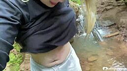 Blonde Girlfriend Gets POV Cumshot Facial in the Woods After Blowjob