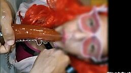 Why is sissy mariona itzel sucking those big dildos like a slut?