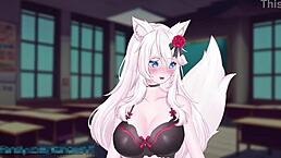 Vtuber Kanakovt teases with vibrator in public as naughty ASMR catgirl