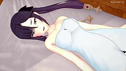 mona strips off towel in her room for action.