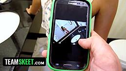 Amateur 18-Year-Old Brunette Fucked in Bathroom by Friend