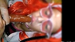 Why is sissy mariona itzel sucking those big dildos like a slut?