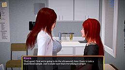 my new family episode 466 features redhead and brunette teen characters in cartoon anime hentai style with small tits