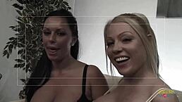 Two milfs make out then get fucked by guys