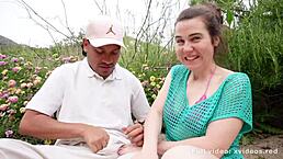 A Boy Reads but She Surprises Him on Beach