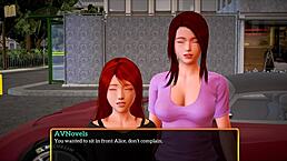 my new family episode 466 features redhead and brunette teen characters in cartoon anime hentai style with small tits