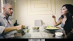 teen sucking stepdads big cock under table taboo