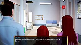 my new family episode 466 features redhead and brunette teen characters in cartoon anime hentai style with small tits