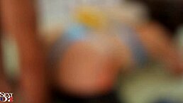 french amateur blonde in satin lingerie fucked doggystyle hard