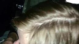 sexy girl sucks dick at the back of the truck in the city center