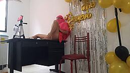 Indian Woman Celebrates Birthday with Dry Vagina