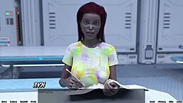 Stranded in space, he MOTORBOATS the blonde virgin's huge tits