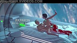 busty girl gets pounded by sci-fi futanari in wild 3d animation