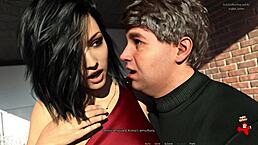 我迷上安娜在派对穿的性感红裙和黑丝袜