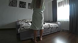 Friend fucks my wife on the couch at home.