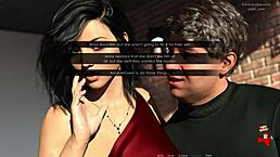 我迷上安娜在派对穿的性感红裙和黑丝袜