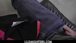 Teen stepdaughter learns to please stepdaddy. How does she do it?