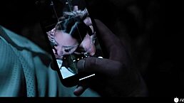 Busty chick with tattoos gets face fucked by three dudes in the forest