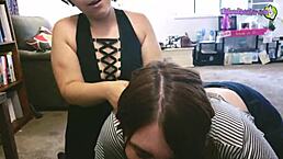 Caught messing with hubby at Paige Steele's, she joined in