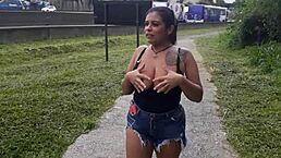 i love sucking this big black cock in the tunnel with my brazilian tits bouncing.