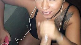 i love sucking this big black cock in the tunnel with my brazilian tits bouncing.