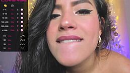 She sucks monster dildo, drool dripping, pussy soaked