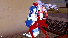 Tsubasa, Maria, and Chris in wild lesbian and futanari action, oops, so intense!