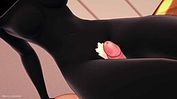 Girlfriend dresses as Enderman for wild 3D Minecraft hentai bed play.