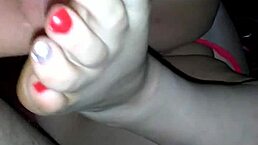 amber crider has feet and uses them on a pole