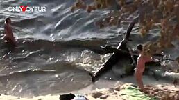 Did that hot teen babe just get hammered on the beach sand?