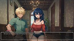 blurring walls in hentai game ep 3 gets spicy. teasing her boyfriend with voyeurism turns everyone on!