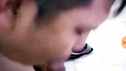 steamy asian guy gives an intense blowjob