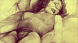 Vintage Erotic Drawings in Retro Cartoon Style