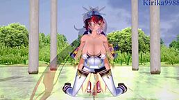 呃，Amari Aquamarine和Kaguya Nanbu玩狂野女同扶她...超热！