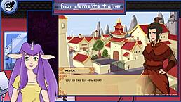 Does the avatar the last airbender four elements trainer part 21 feature showering azula?