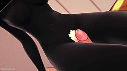 Girlfriend dresses as Enderman for wild 3D Minecraft hentai bed play.