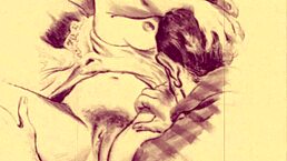 Vintage Erotic Drawings in Retro Cartoon Style