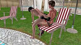 I can’t stop watching this cute animated lesbian ride a strapon in wild 3D action.