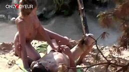 Did that hot teen babe just get hammered on the beach sand?