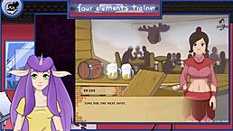 Does the avatar the last airbender four elements trainer part 21 feature showering azula?