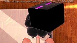 Girlfriend dresses as Enderman for wild 3D Minecraft hentai bed play.