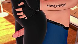 Girlfriend dresses as Enderman for wild 3D Minecraft hentai bed play.