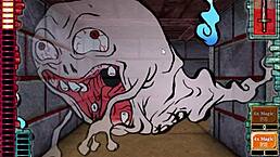 Exploring the dungeons in this 2004 anime adventure