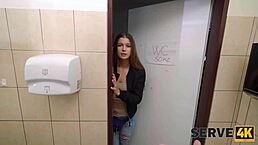 serving up hot cowgirl action in a czech toilet scene