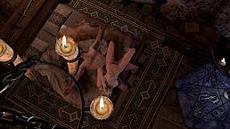 Slim blonde rides in Skyrim parody