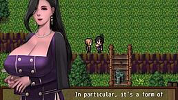 Two busty milfs give double titjob in hentai zombie game