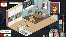 Cheating wives in hentai game seduce handyman for intense fucking sessions