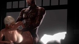 Dumb White Slut Bent Over for Rough Interracial Pounding