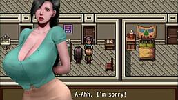 Two busty milfs give double titjob in hentai zombie game