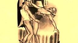 Vintage erotic illustration with a classic retro vibe.